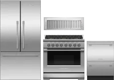 4 Piece Package Includes Refrigerator, Range, Hood And Dishwasher